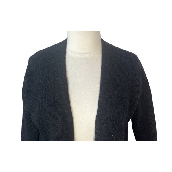 Vince Womens Open Front Cardigan Sweater Black Wool Blend Pockets Size XS - Picture 3 of 7